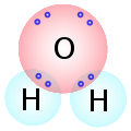 Elektroner i et vandmolekyle
