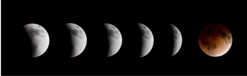 Billedeserie af måneformørkelse