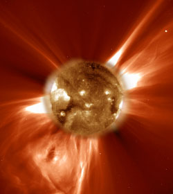 Solen med en Coronam Mass Ejection